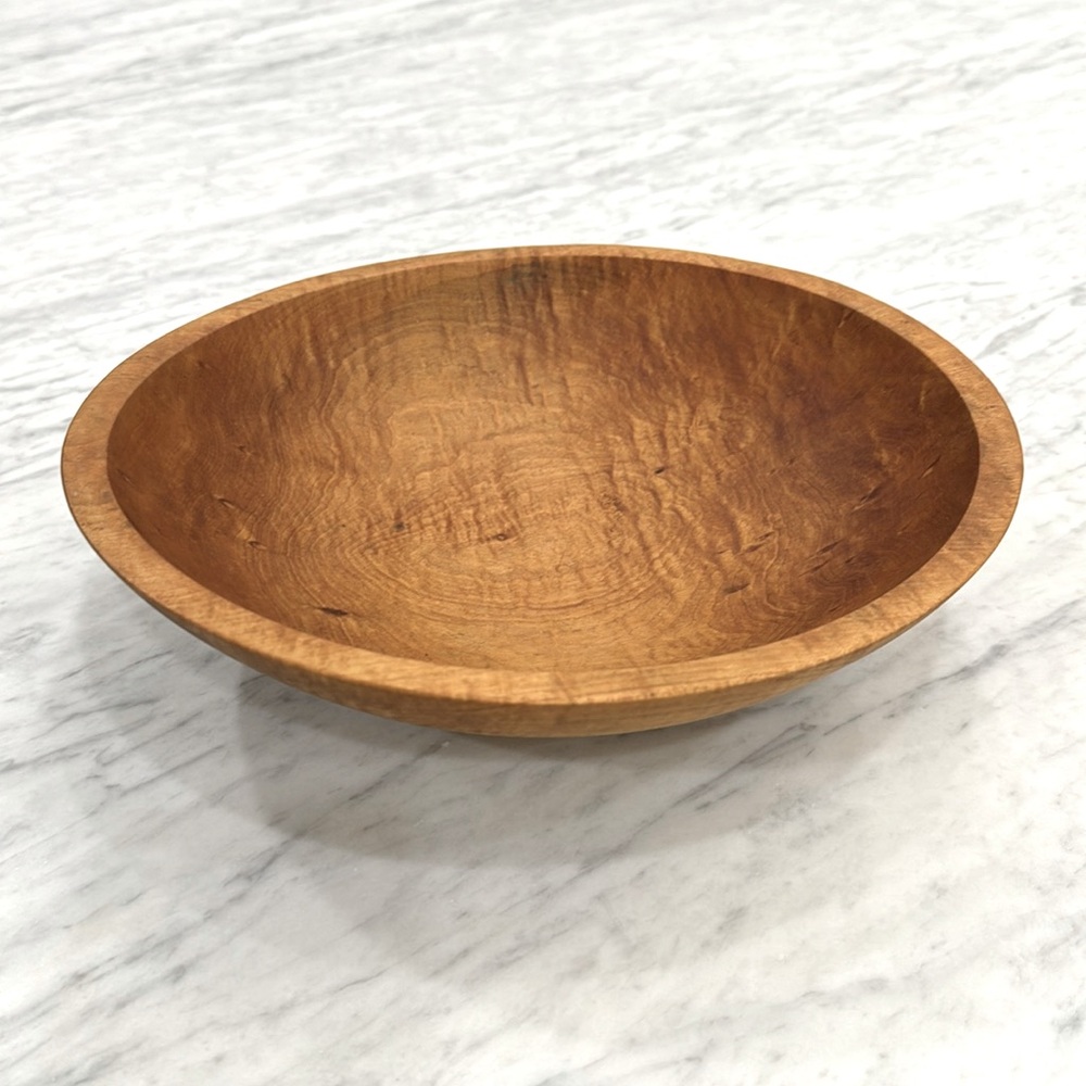 VINTAGE WOODEN BOWL oval shape 11x10inches